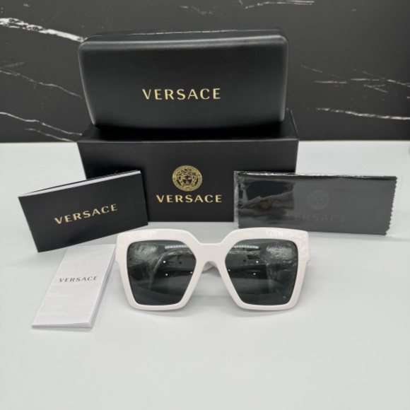 NEW MOD 4458 314/87 VERSACE VE4458 314/87 WHITE WOMEN VE4458 31487 SUNGLASSES - Picture 11 of 11
